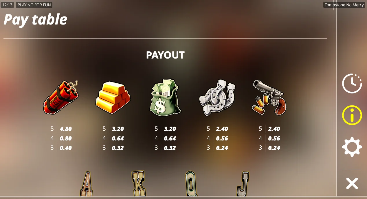 Close-up of xNudge mechanics and outlaw multipliers in Tombstone No Mercy